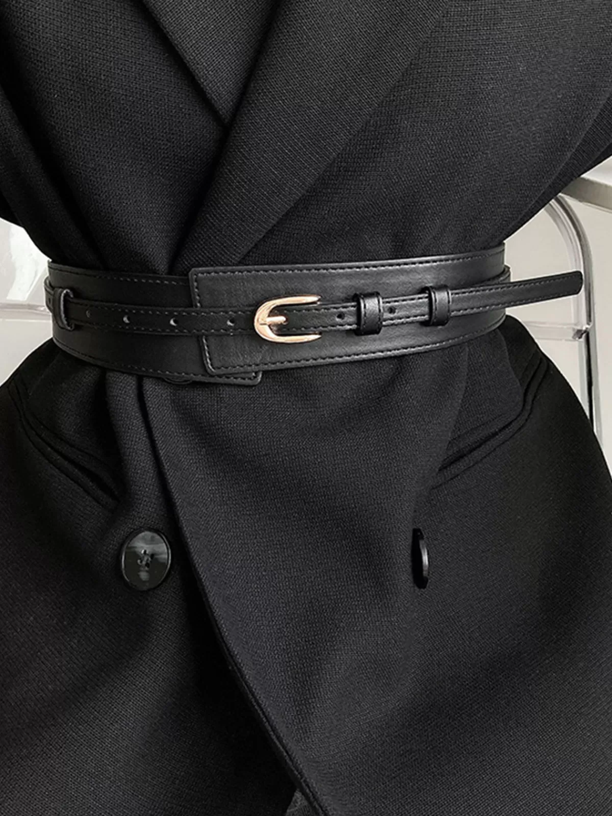 COMMENSE Amorini Leather Belt Black Best Sale