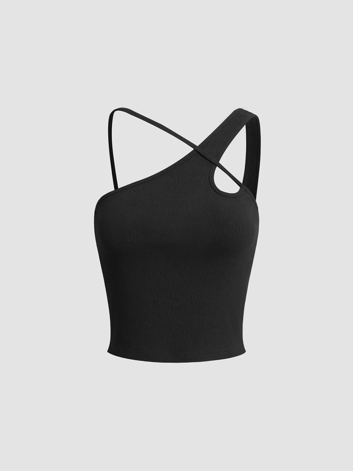 COMMENSE Asymmetrical Halter Tank Top Black Shop