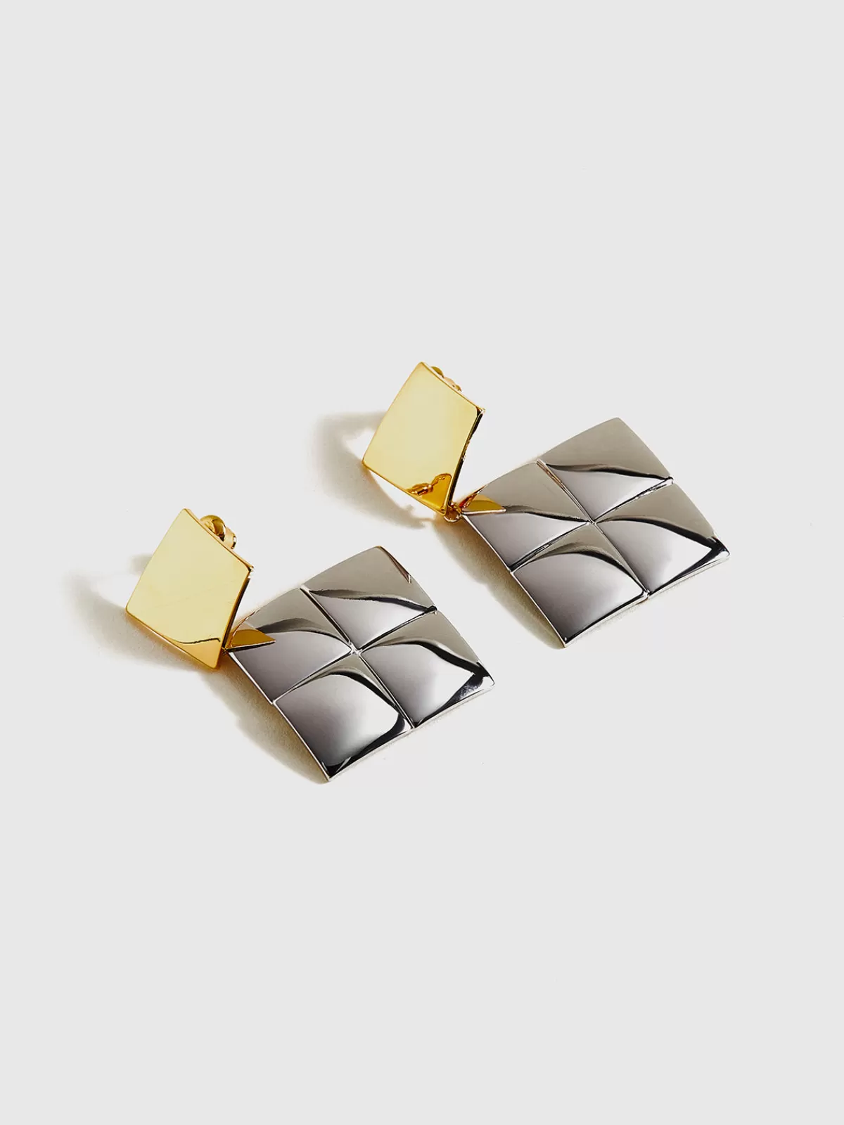 COMMENSE Contrast Color Square Pendant Earrings Gold Best