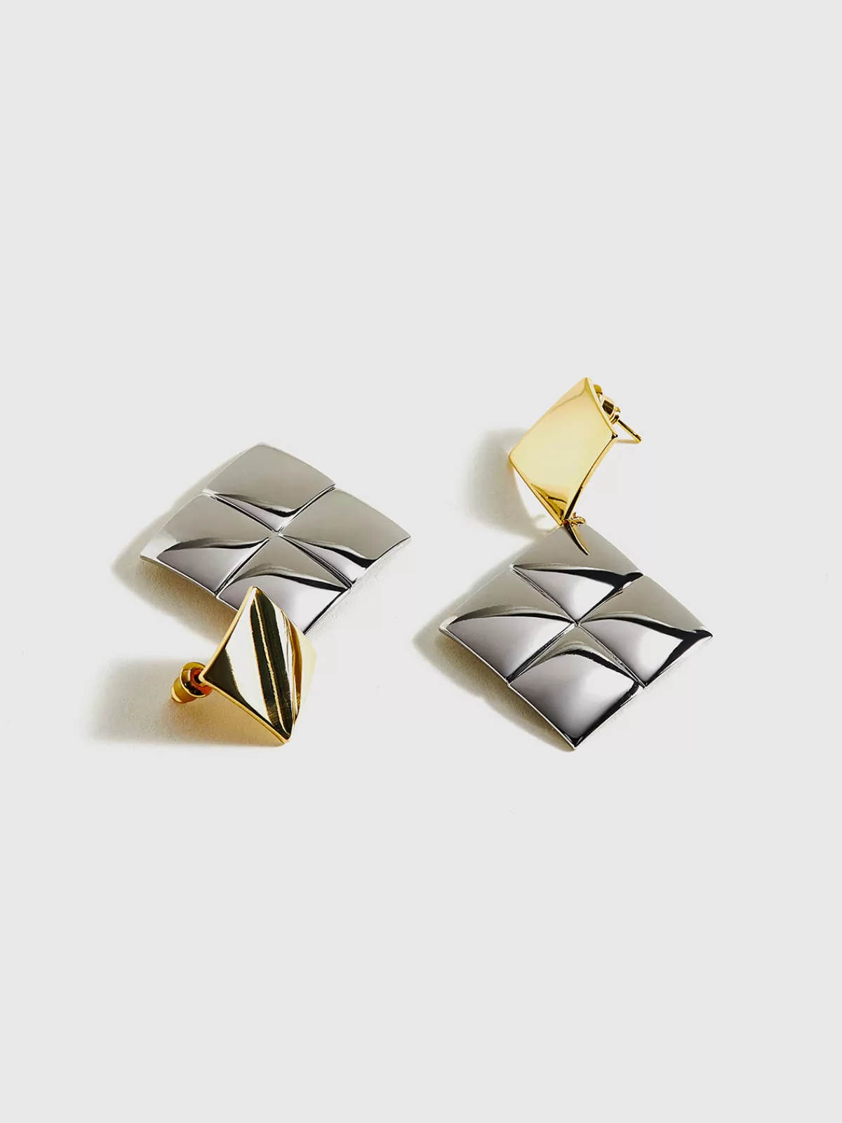 COMMENSE Contrast Color Square Pendant Earrings Gold Best