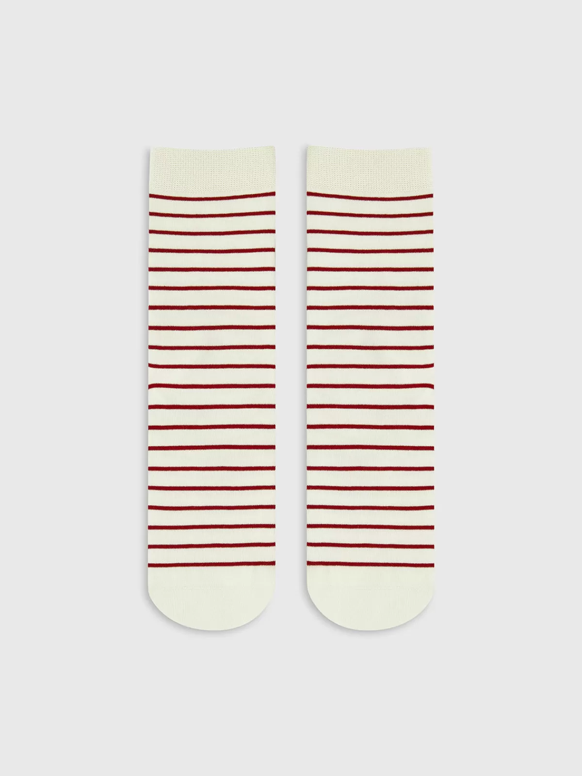 COMMENSE Contrast Striped Stacking Socks Off-White Outlet