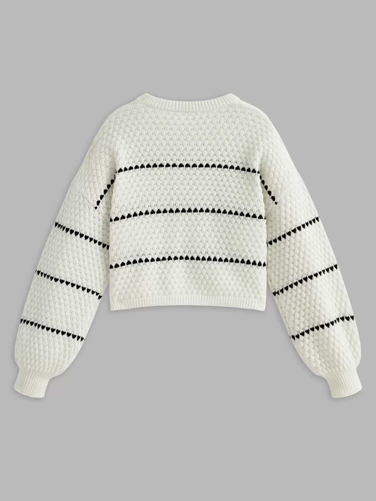 COMMENSE Contrast Striped Sweater White Sale
