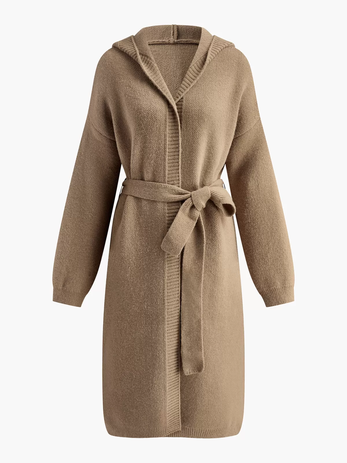 COMMENSE Essential Hooded Soft Cardigan DarkBrown Discount
