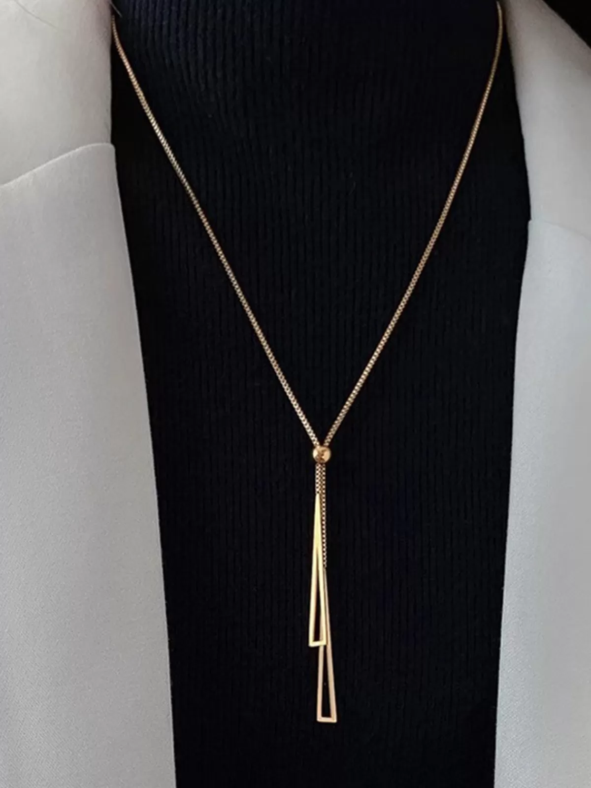 COMMENSE en Lariat Tassel Necklace Gold Shop