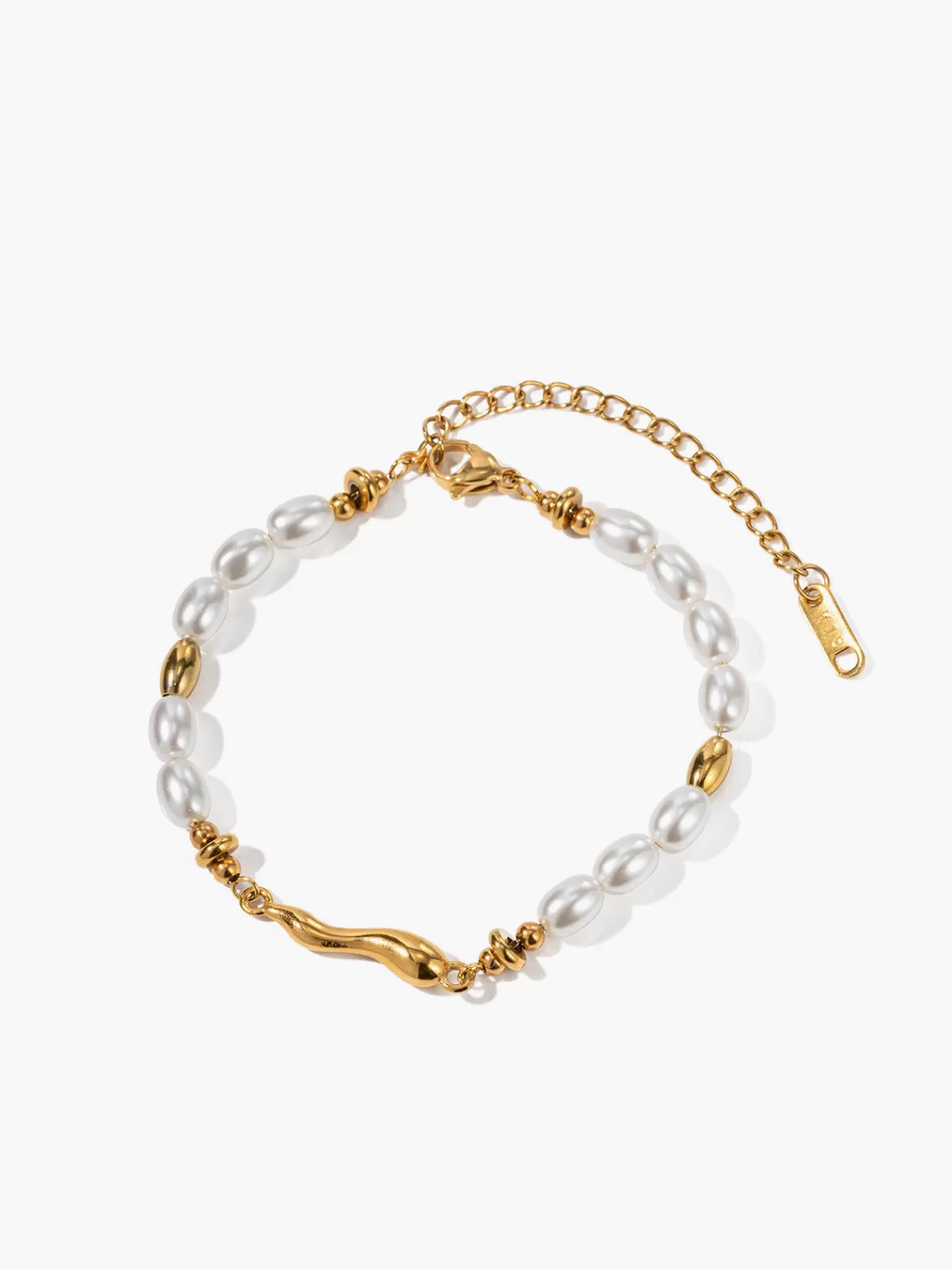 COMMENSE en Ripple Pearl Bracelet Gold Flash Sale