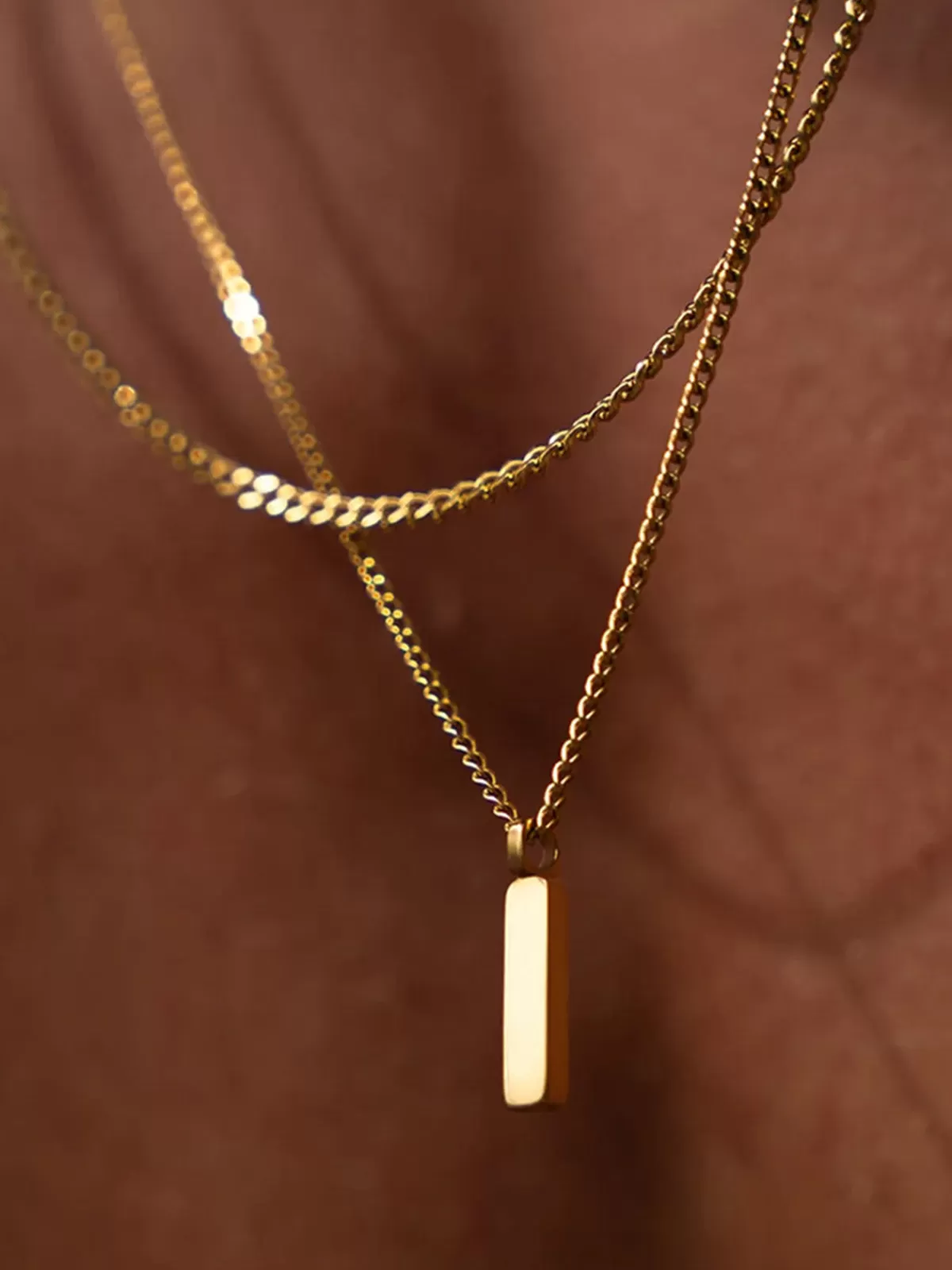 COMMENSE en Strip Pendant Necklace Gold Store