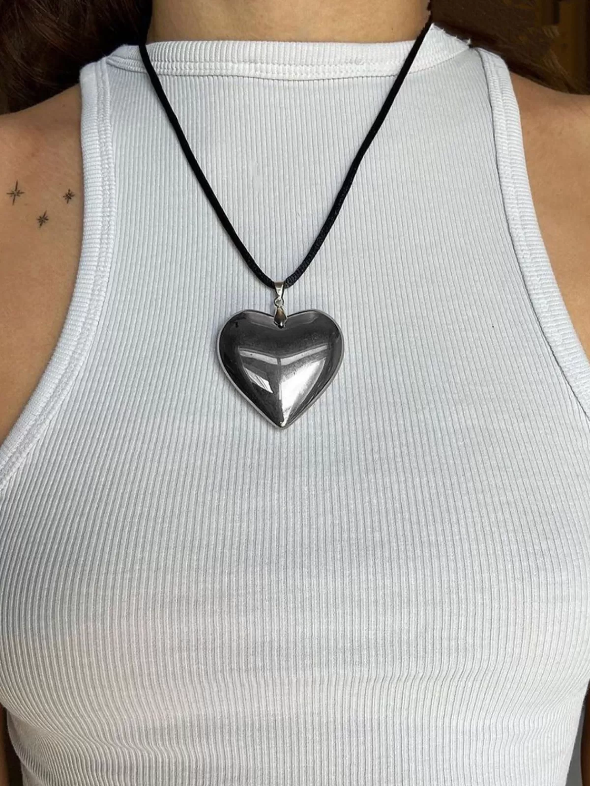COMMENSE Heart Pendant Necklace Silver Best Sale