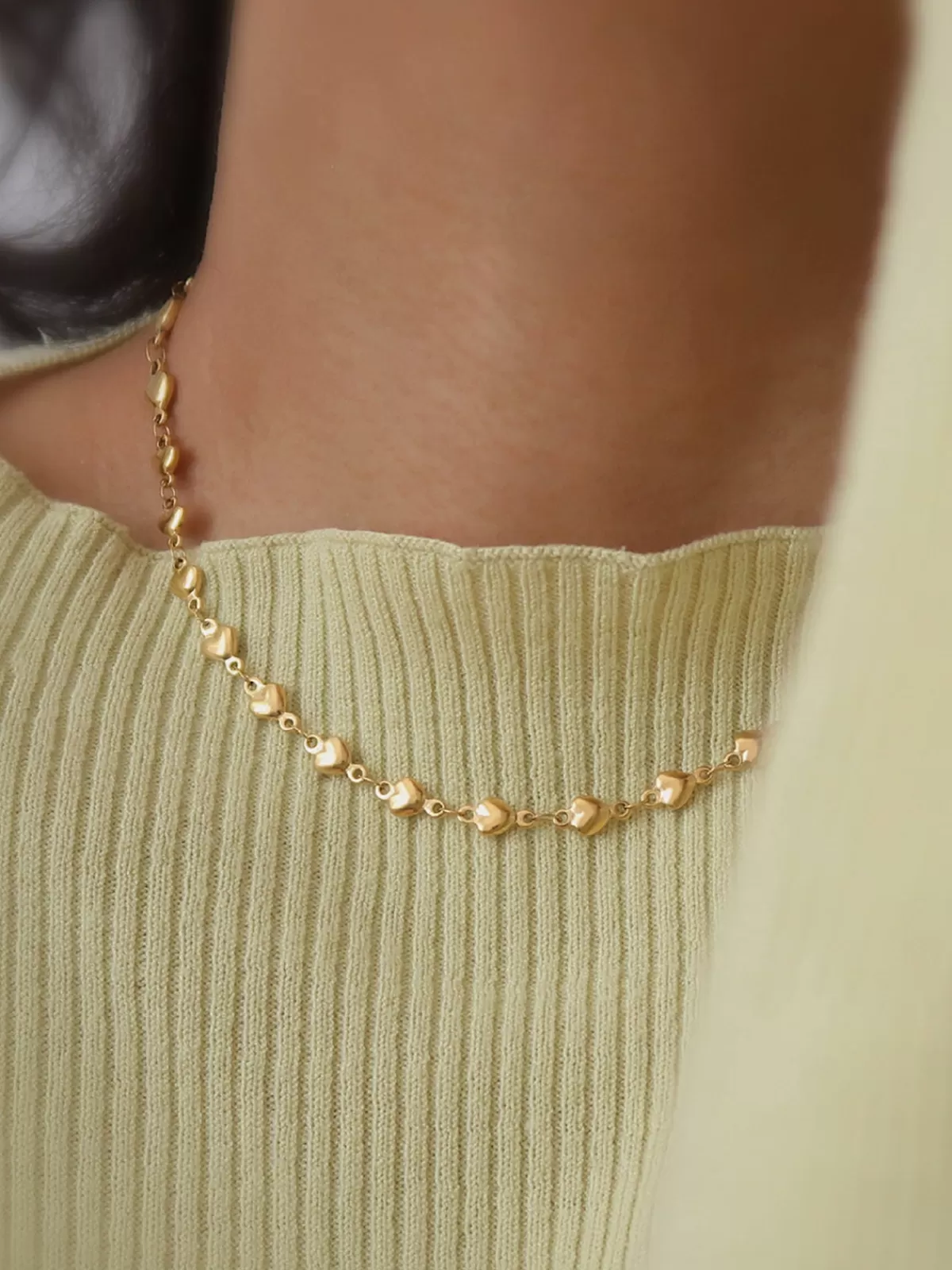 COMMENSE Heart Tassel Necklace Gold Discount