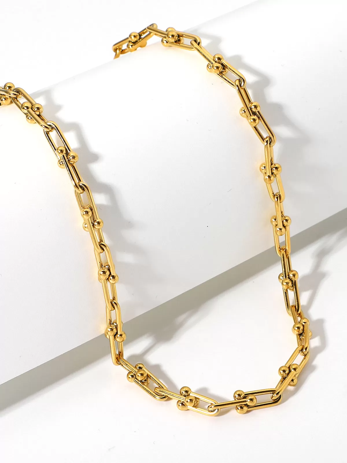 COMMENSE Horseshoe Buckle Bamboo Clavicle Choker Gold Fashion