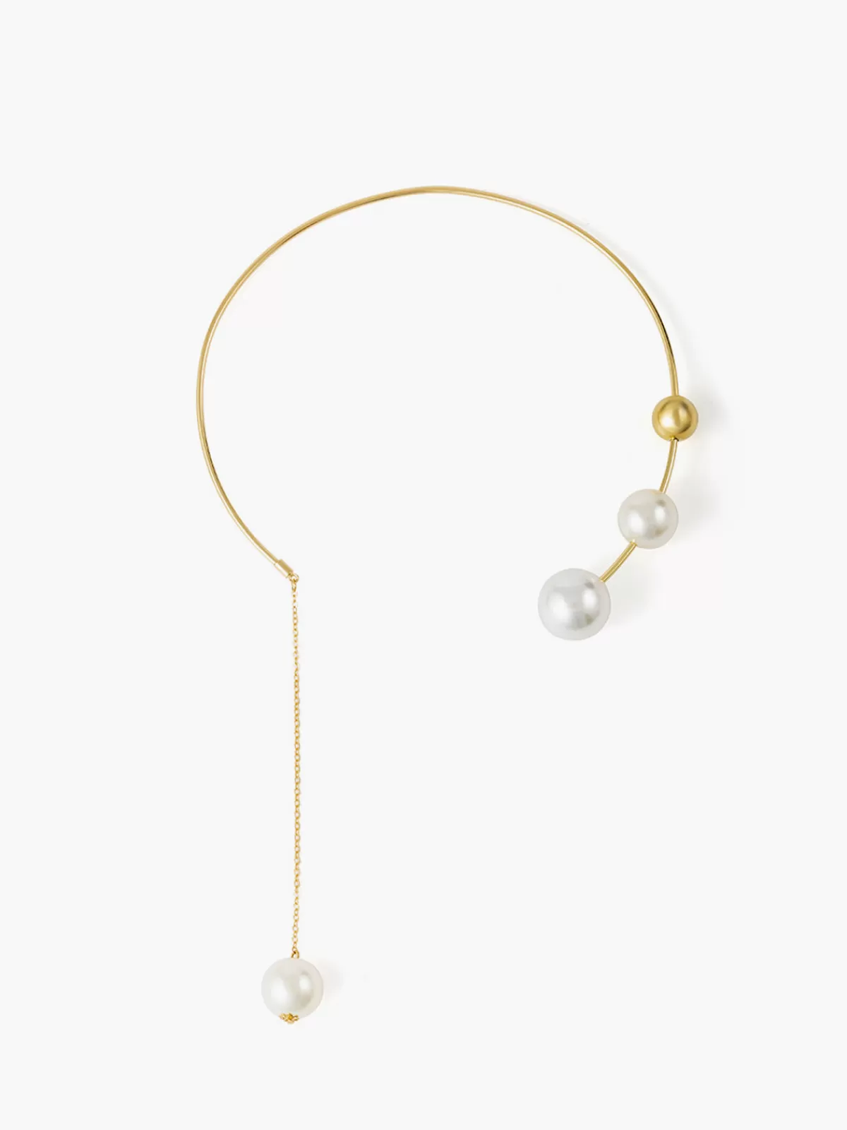 COMMENSE Imitation Pearl Choker Pendant Necklace Gold Fashion