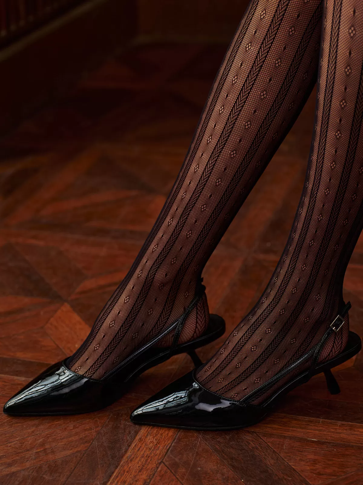 COMMENSE Kitten Slingback Pumps Black Best Sale