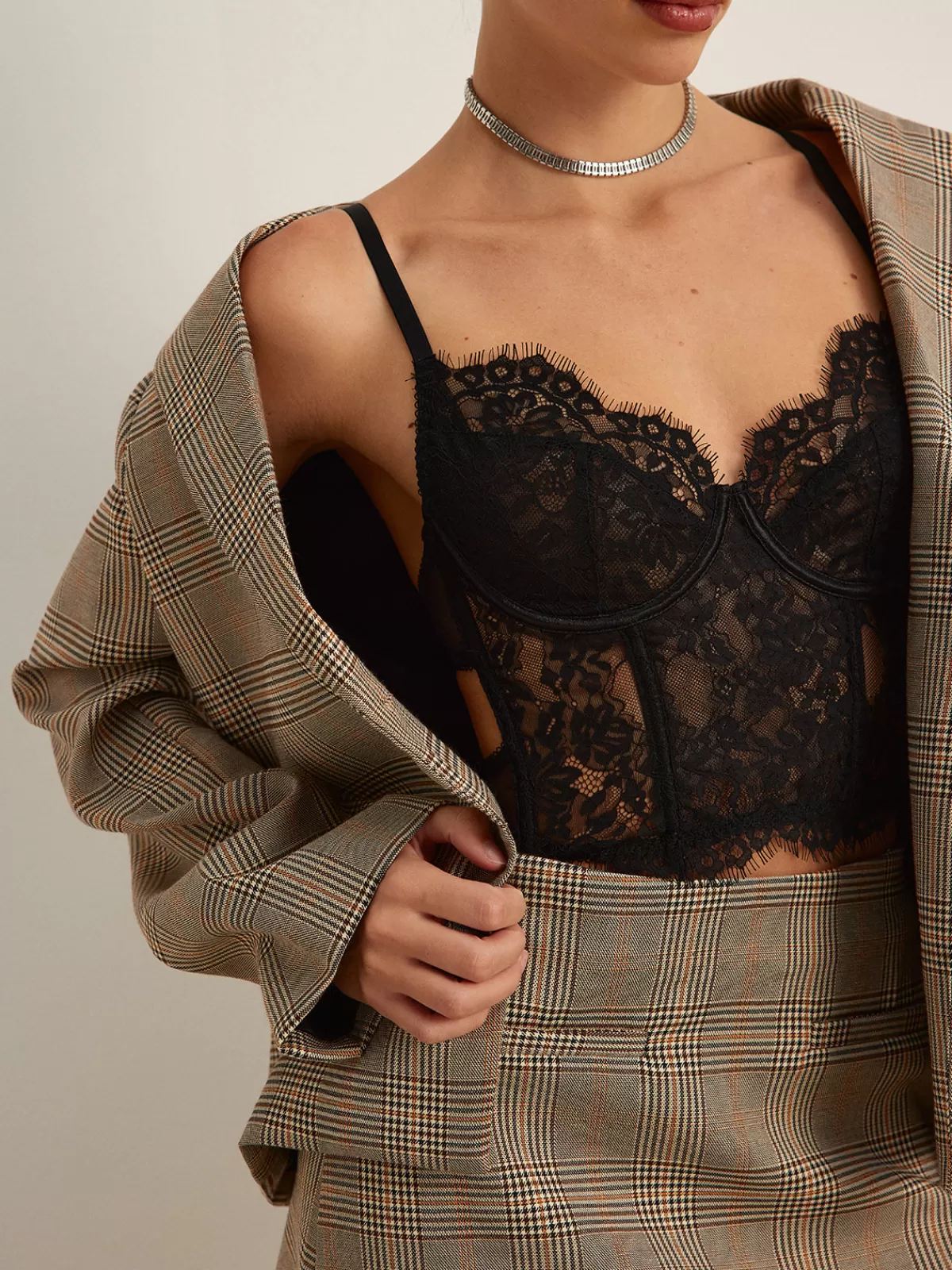 COMMENSE Lace Crop Cami Top Black Sale