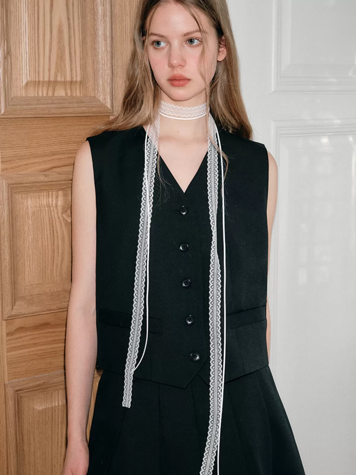 COMMENSE Lace Scarf Necklace White Sale