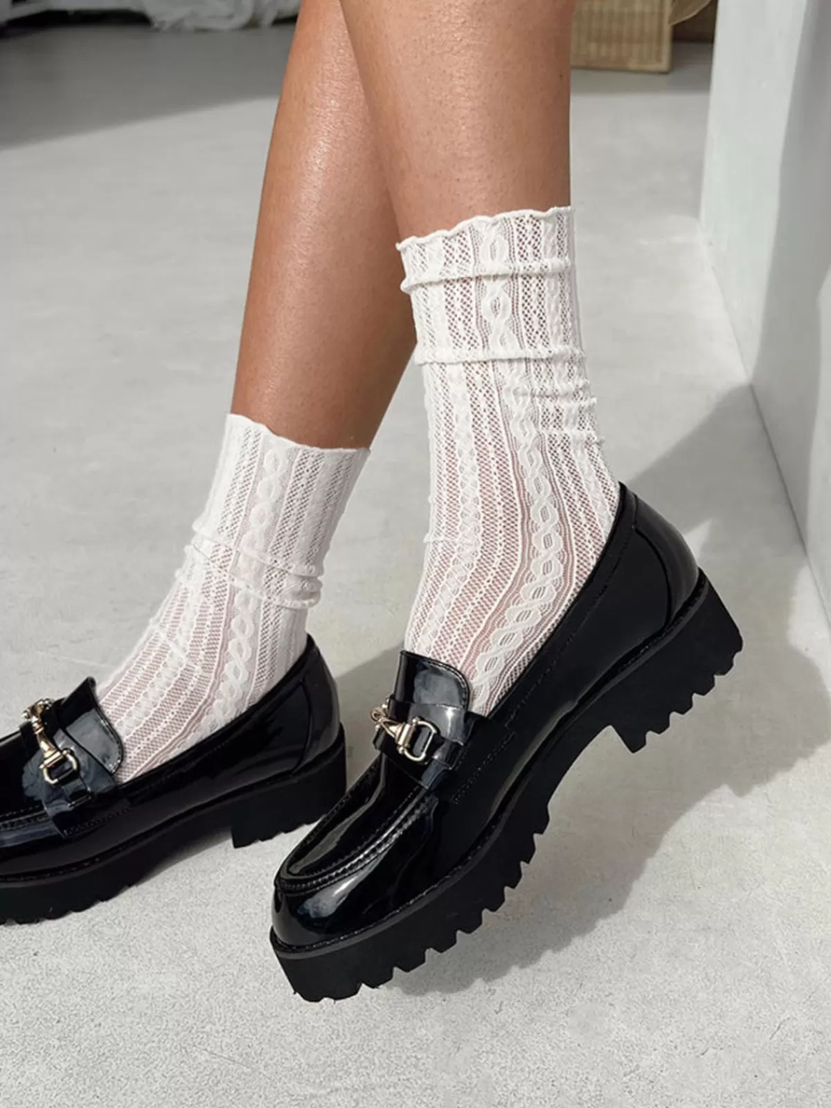 COMMENSE Lace Socks White Fashion