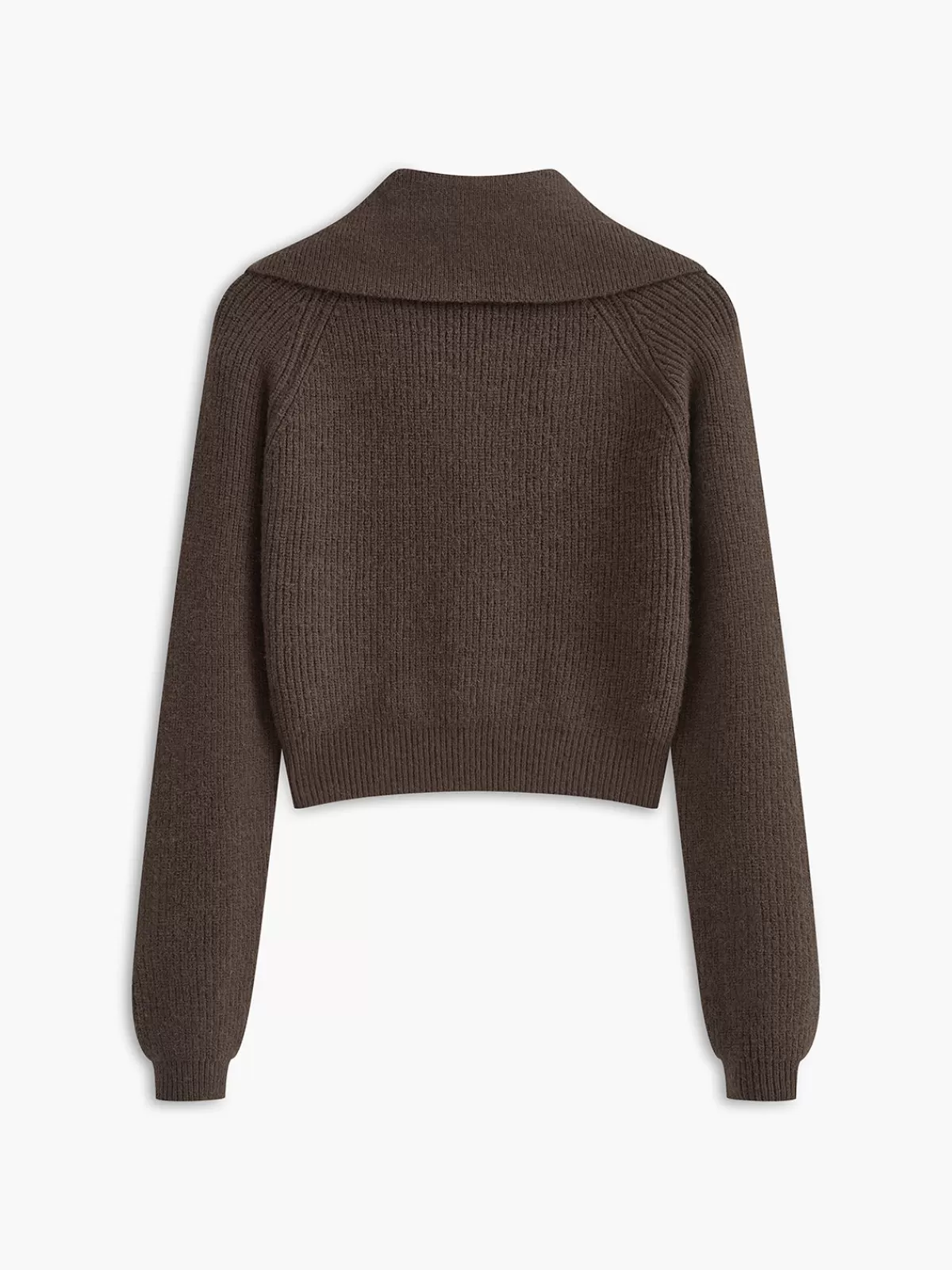 COMMENSE Lapel Button Short Cardigan DarkBrown Clearance