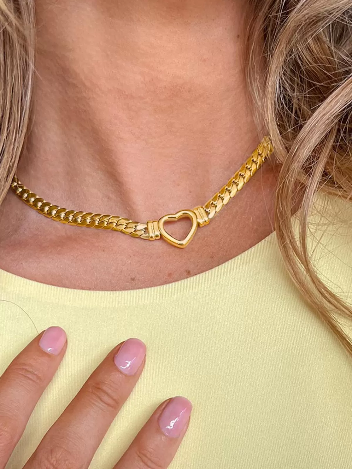 COMMENSE Layered Heart Chain Necklace Golden Cheap