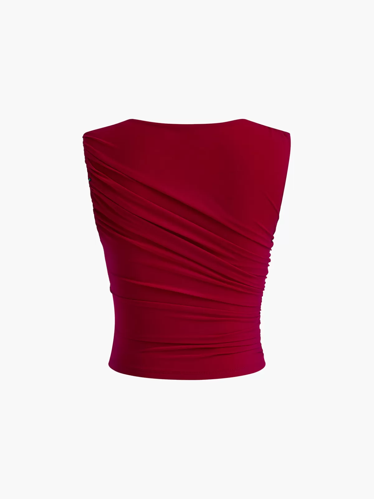 COMMENSE Leisure Pleated Sleeveless Tank Top Red Hot