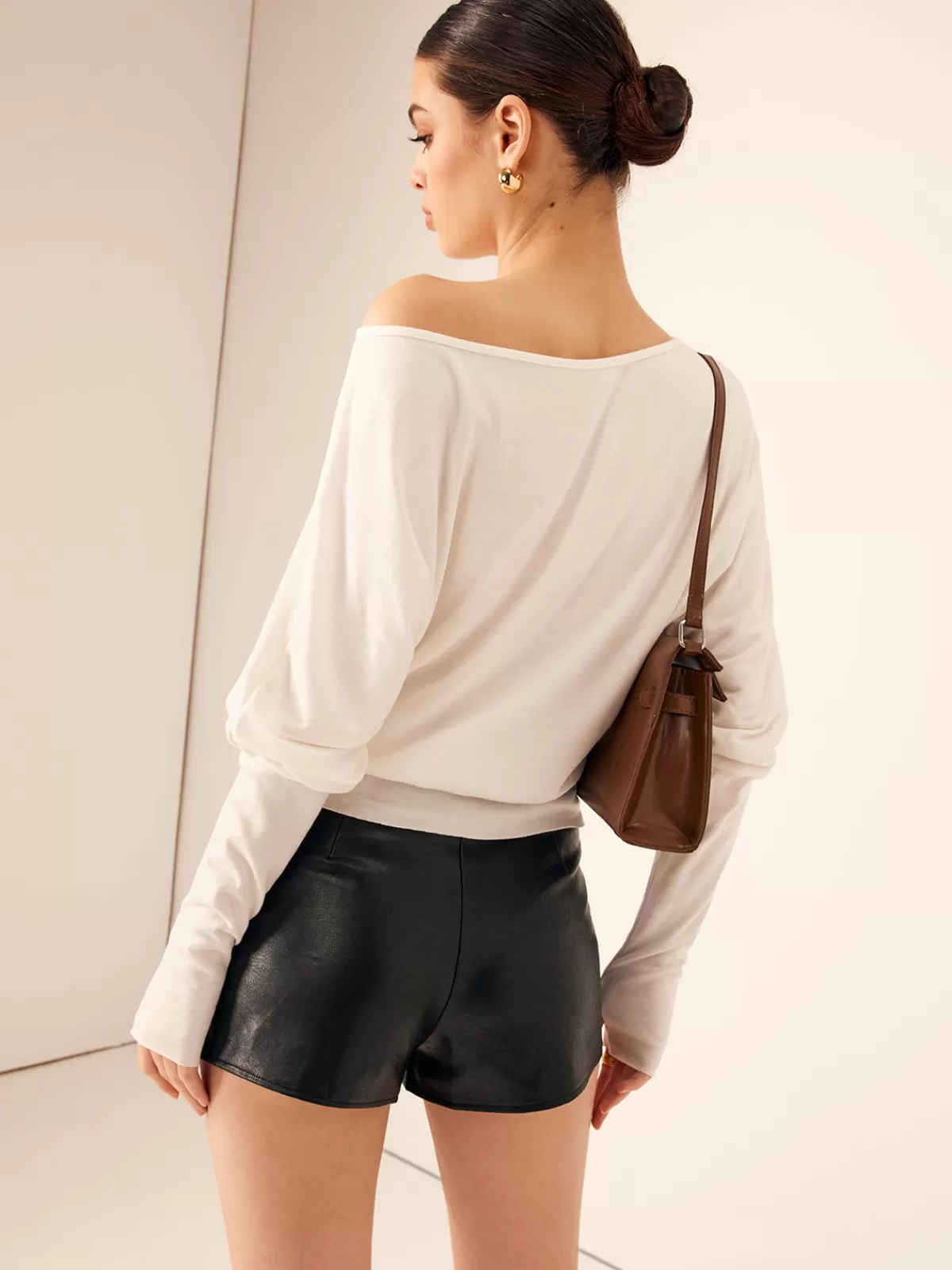 COMMENSE Minimalist Jersey Blouse White Online