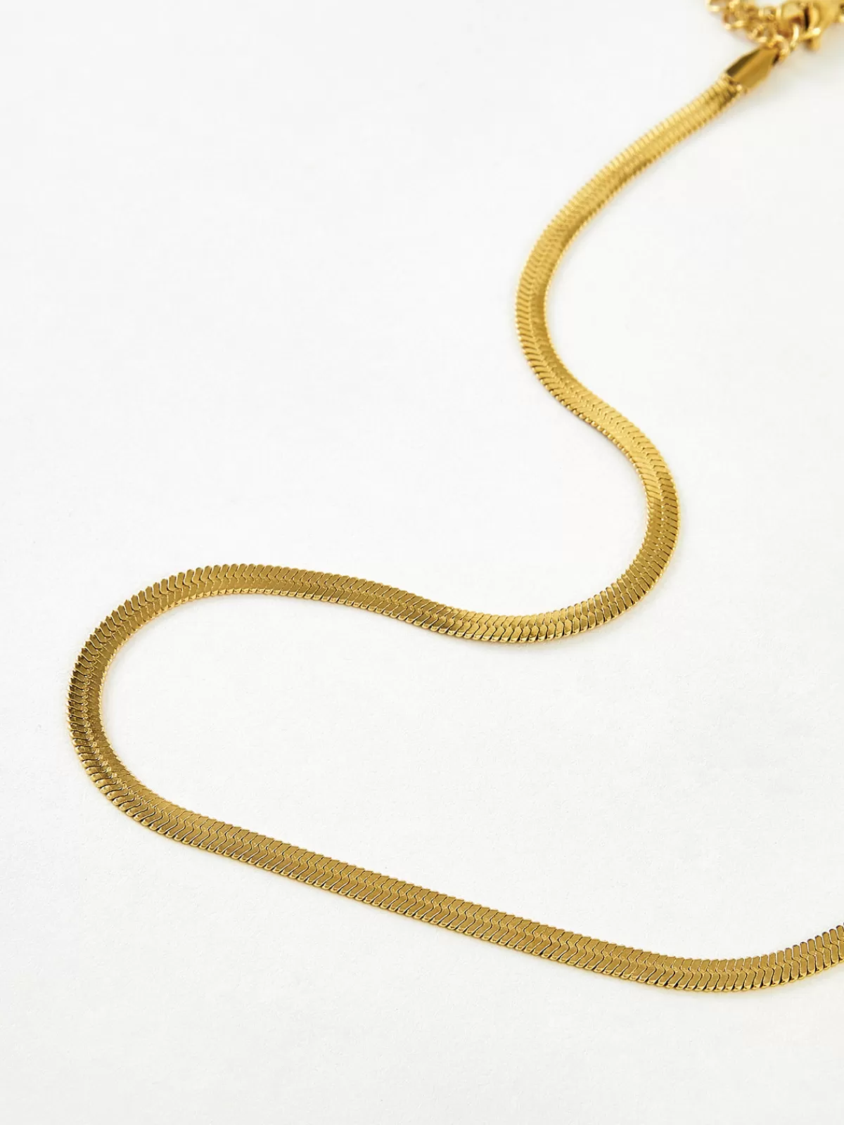 COMMENSE Minimalist Snake Chain Necklace Golden Flash Sale