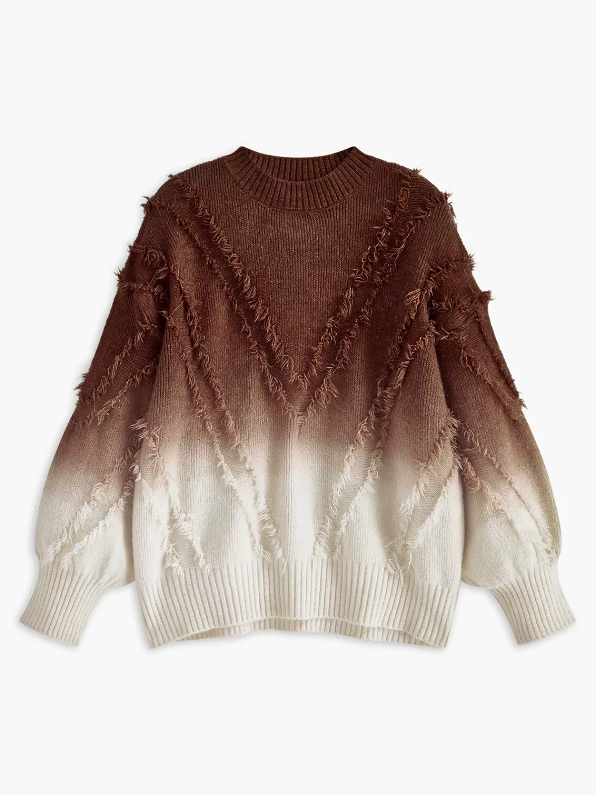 COMMENSE Ombre Tassel Piping Sweater Camel Best Sale