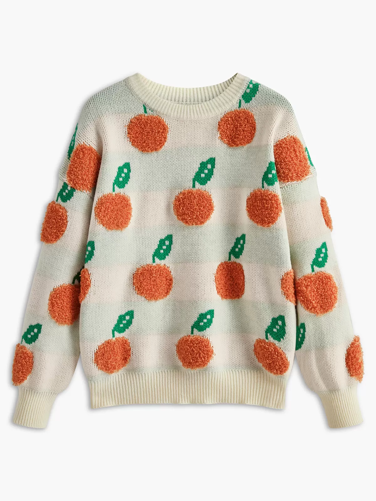 COMMENSE Orange Pattern Striped Sweater White Online