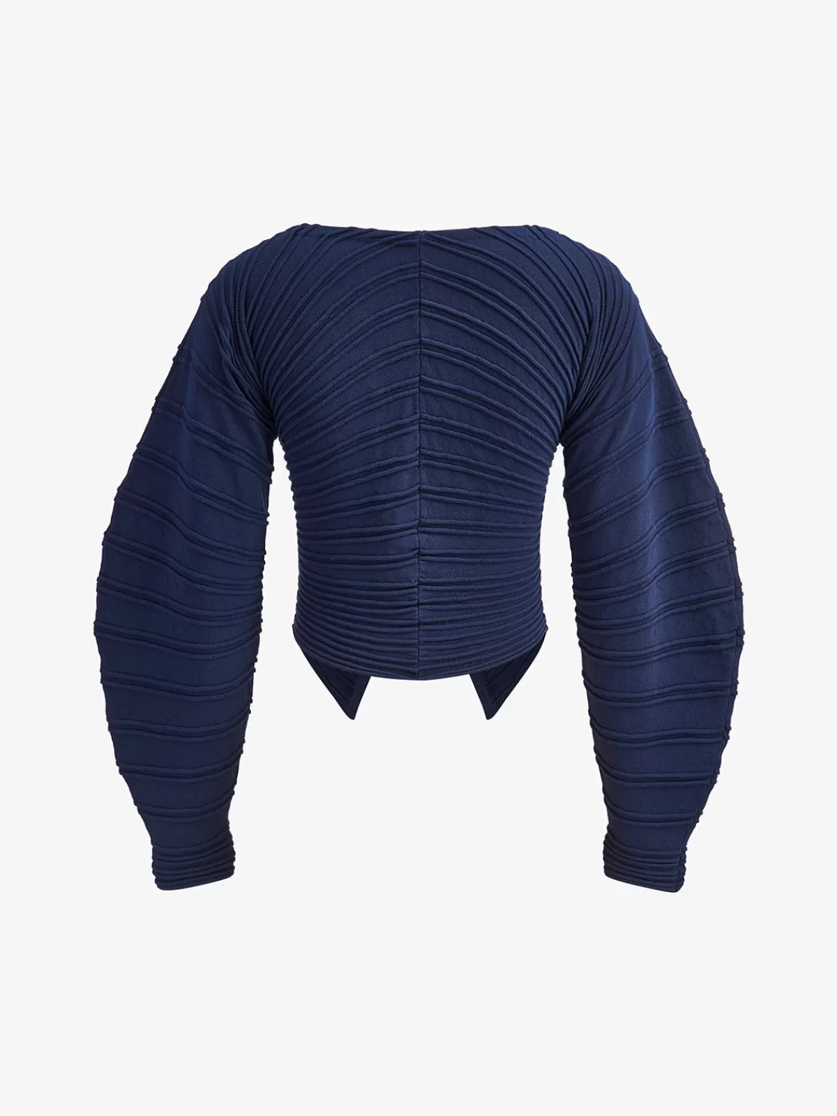 COMMENSE Pebble Pleated Button Knit Top Navy Shop