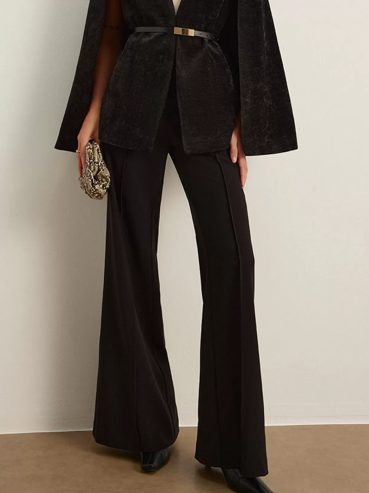 COMMENSE Piping Bootcut Pants Black Discount