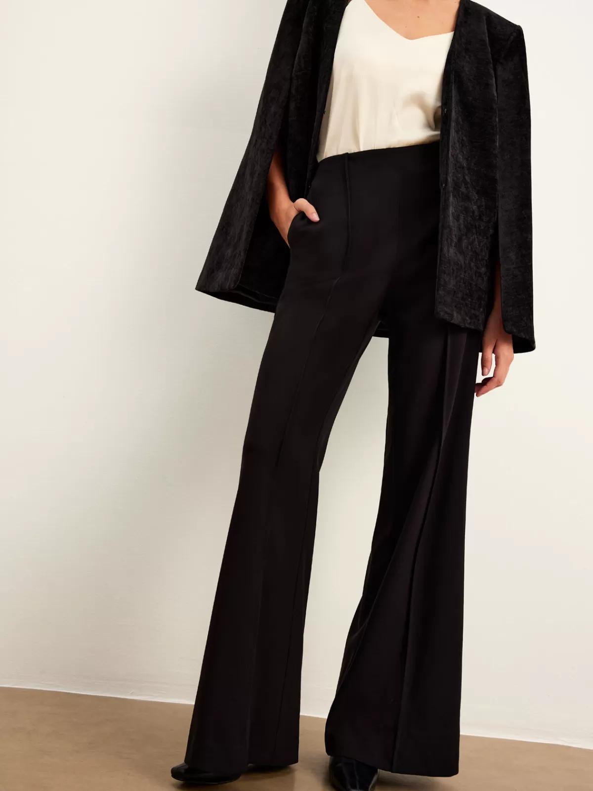 COMMENSE Piping Bootcut Pants Black Discount