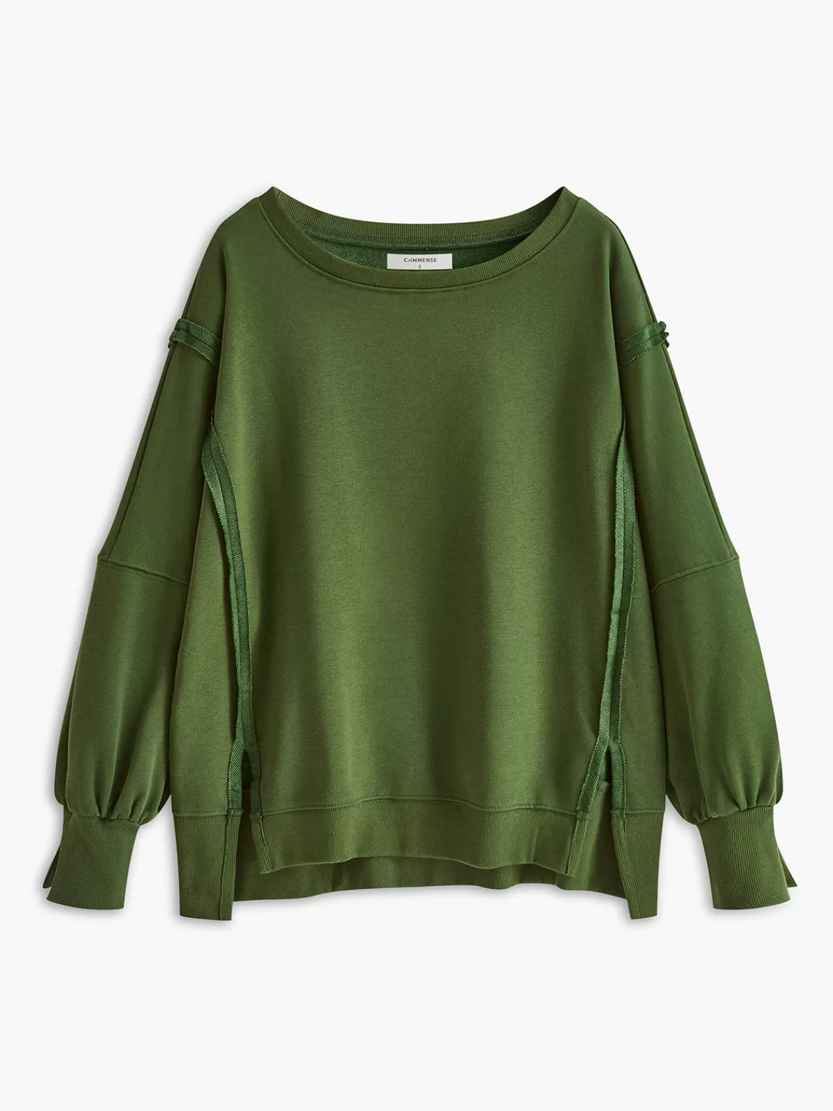 COMMENSE Plain Cotton Split Sweatshirt Green Hot