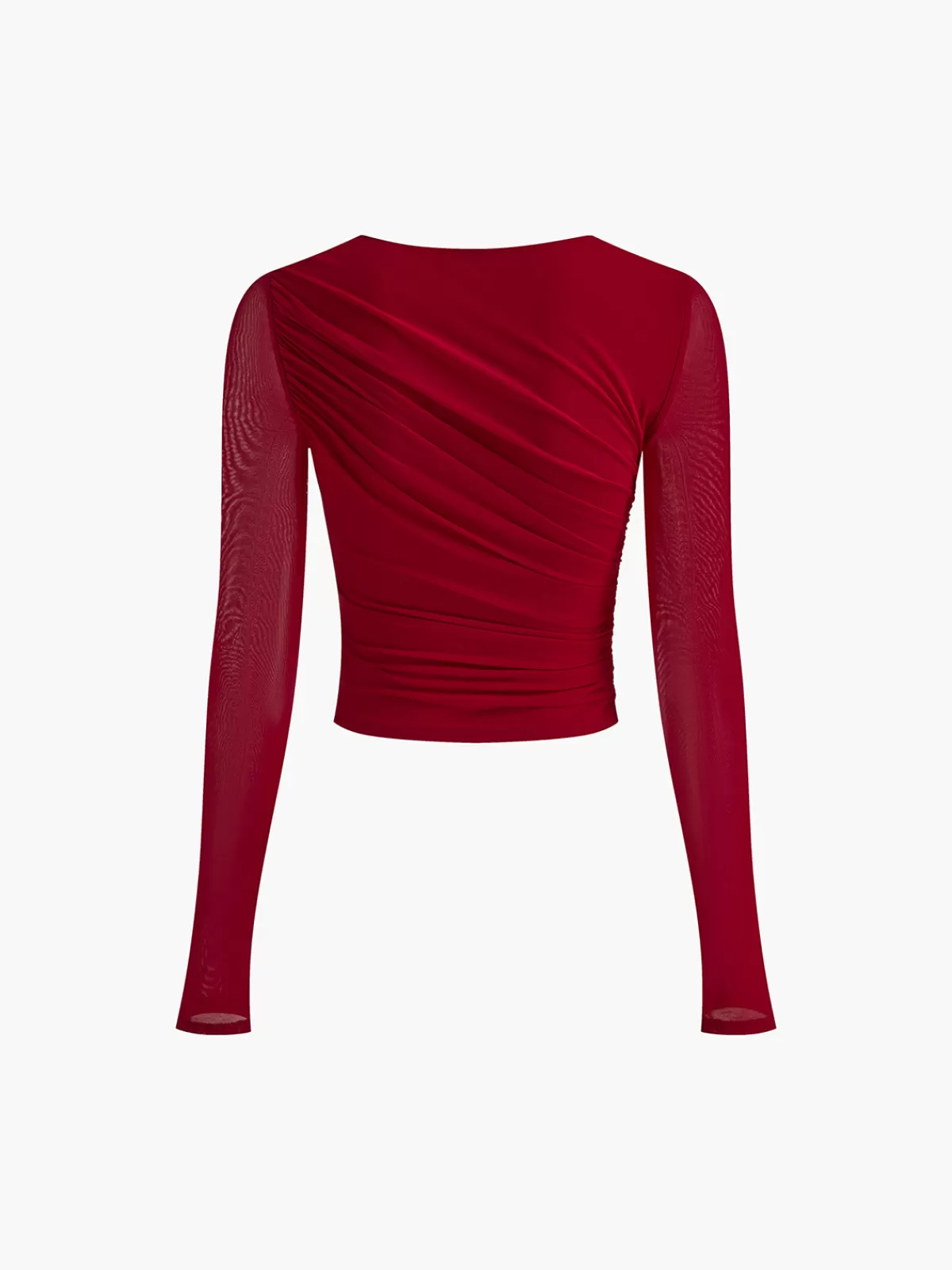 COMMENSE Pleated Jersey Blouse Red Best Sale