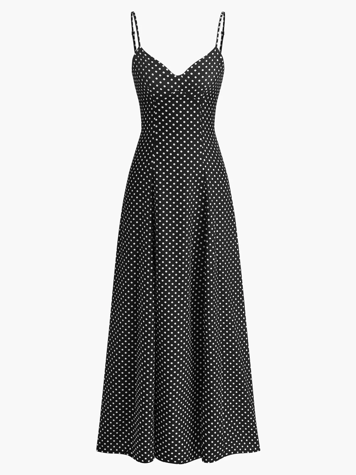 COMMENSE Polka Dot Sweetheart Cami Dress Black Store