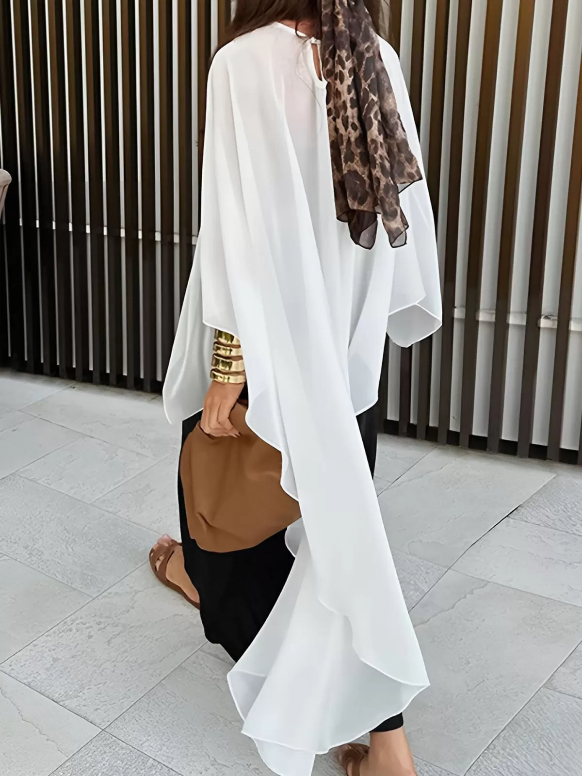 COMMENSE Shift Chiffon Asymmetrical Cover Up White Online