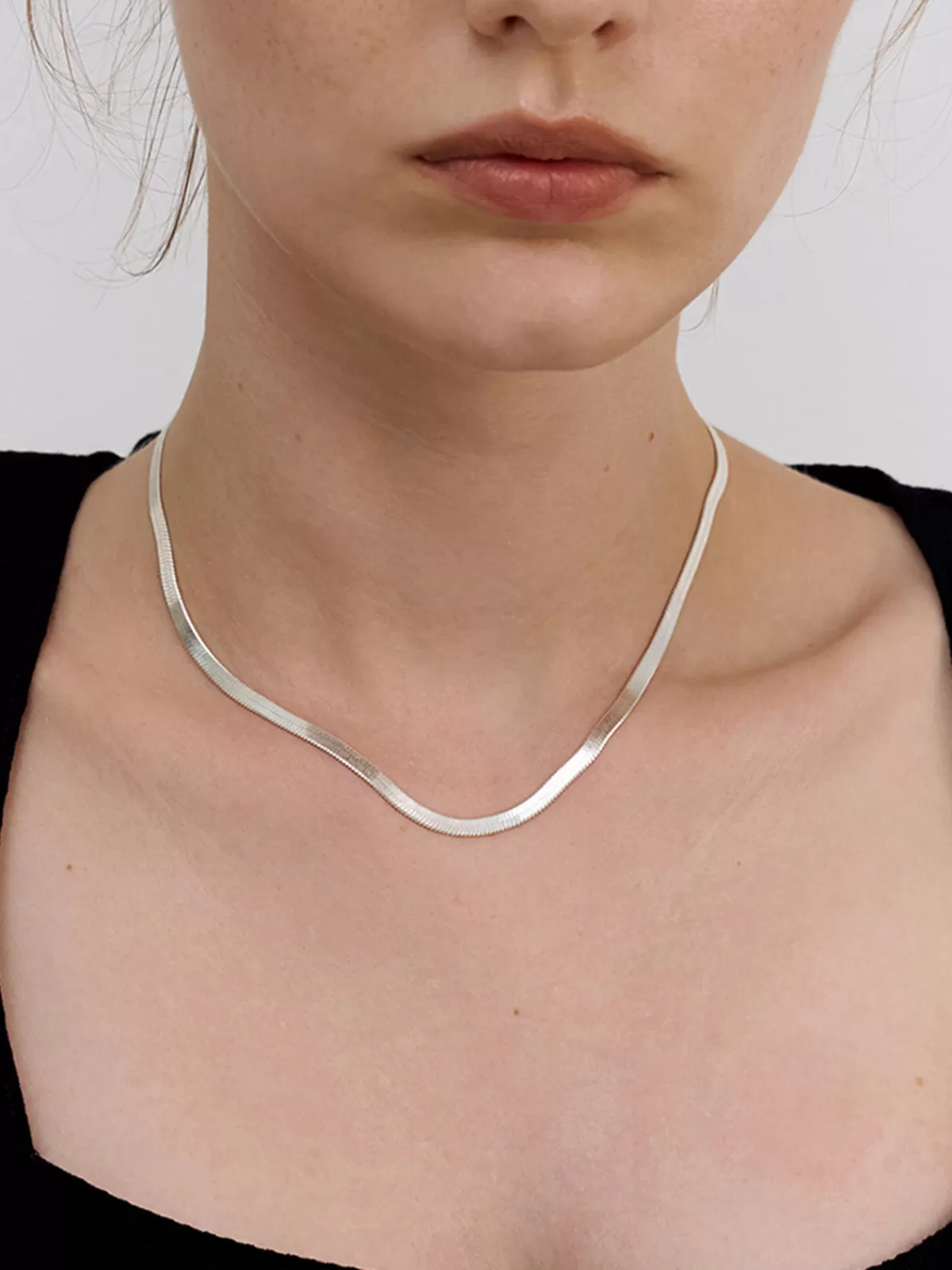 COMMENSE Snake Shape Necklace Silver Discount