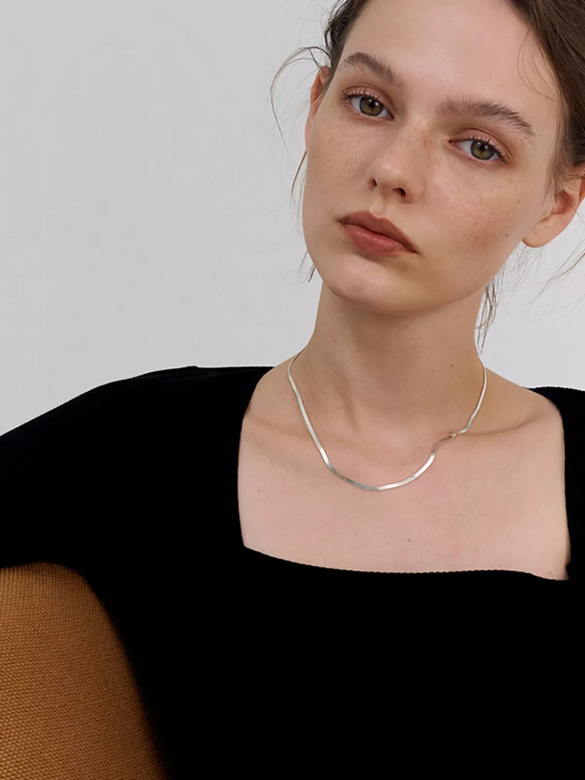 COMMENSE Snake Shape Necklace Silver Discount