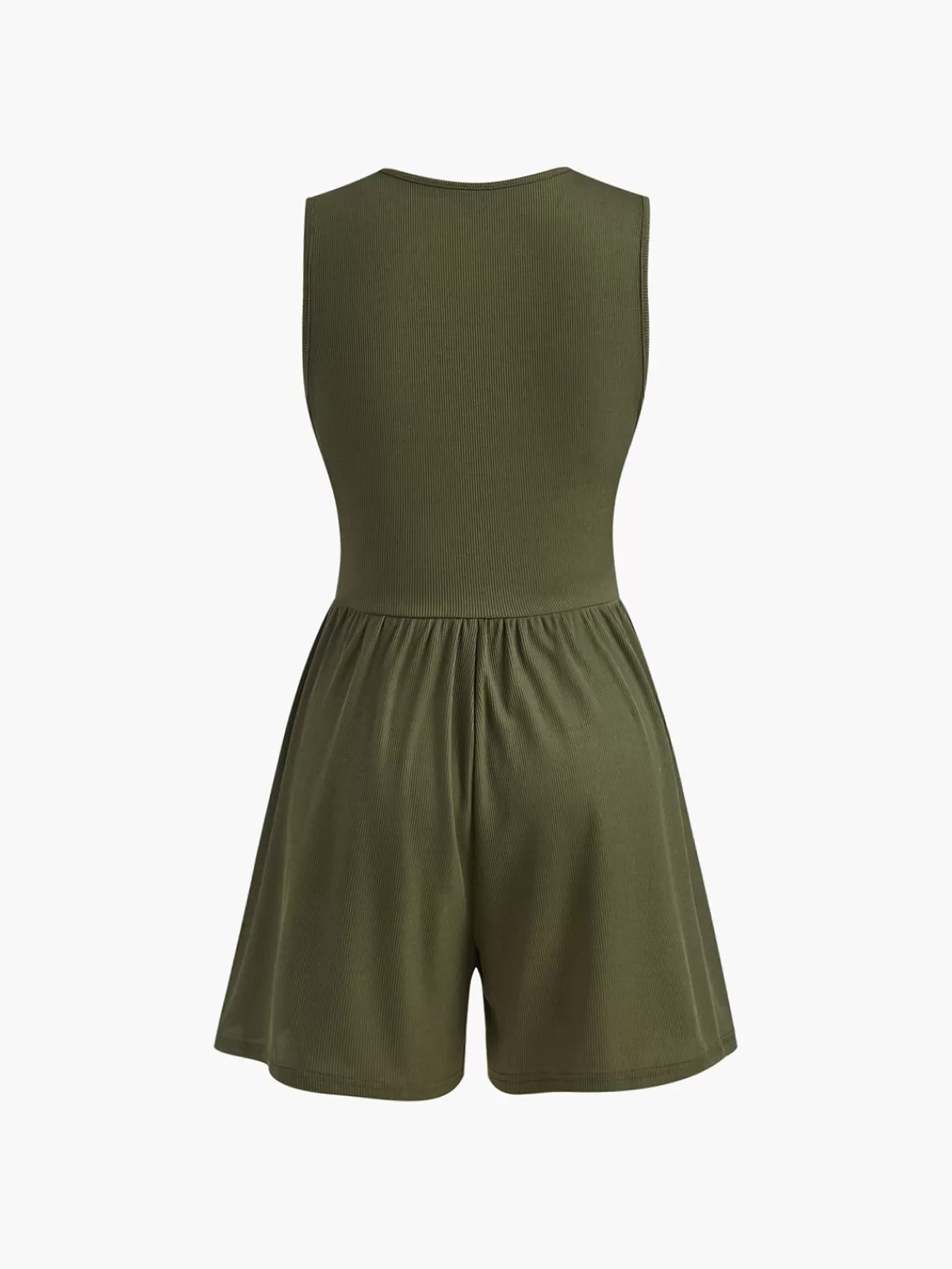 COMMENSE Sleeveless V-Neck Ribbed Jumpsuit Green Store