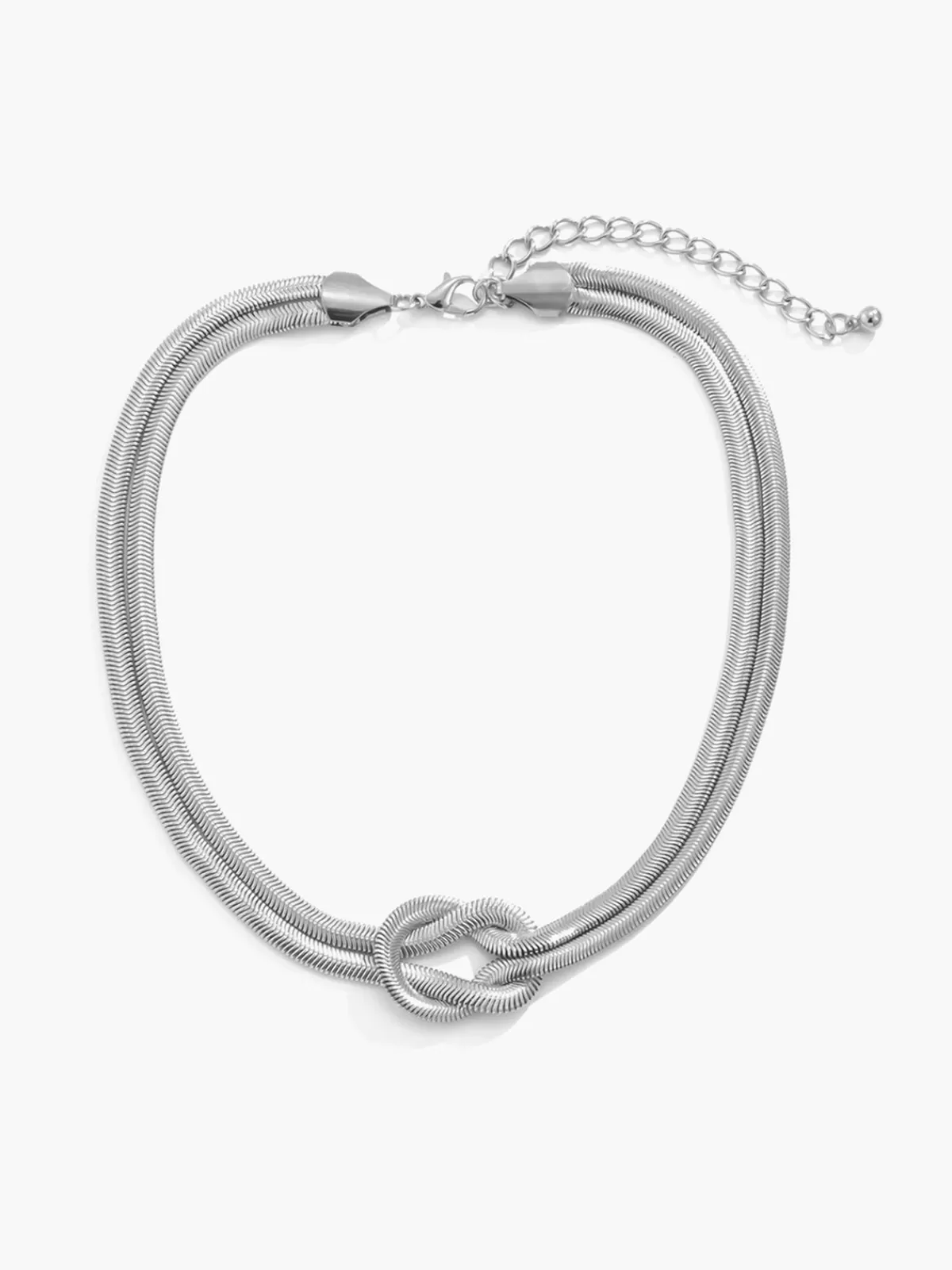COMMENSE Snake Shape Knotted Necklace Silver Online