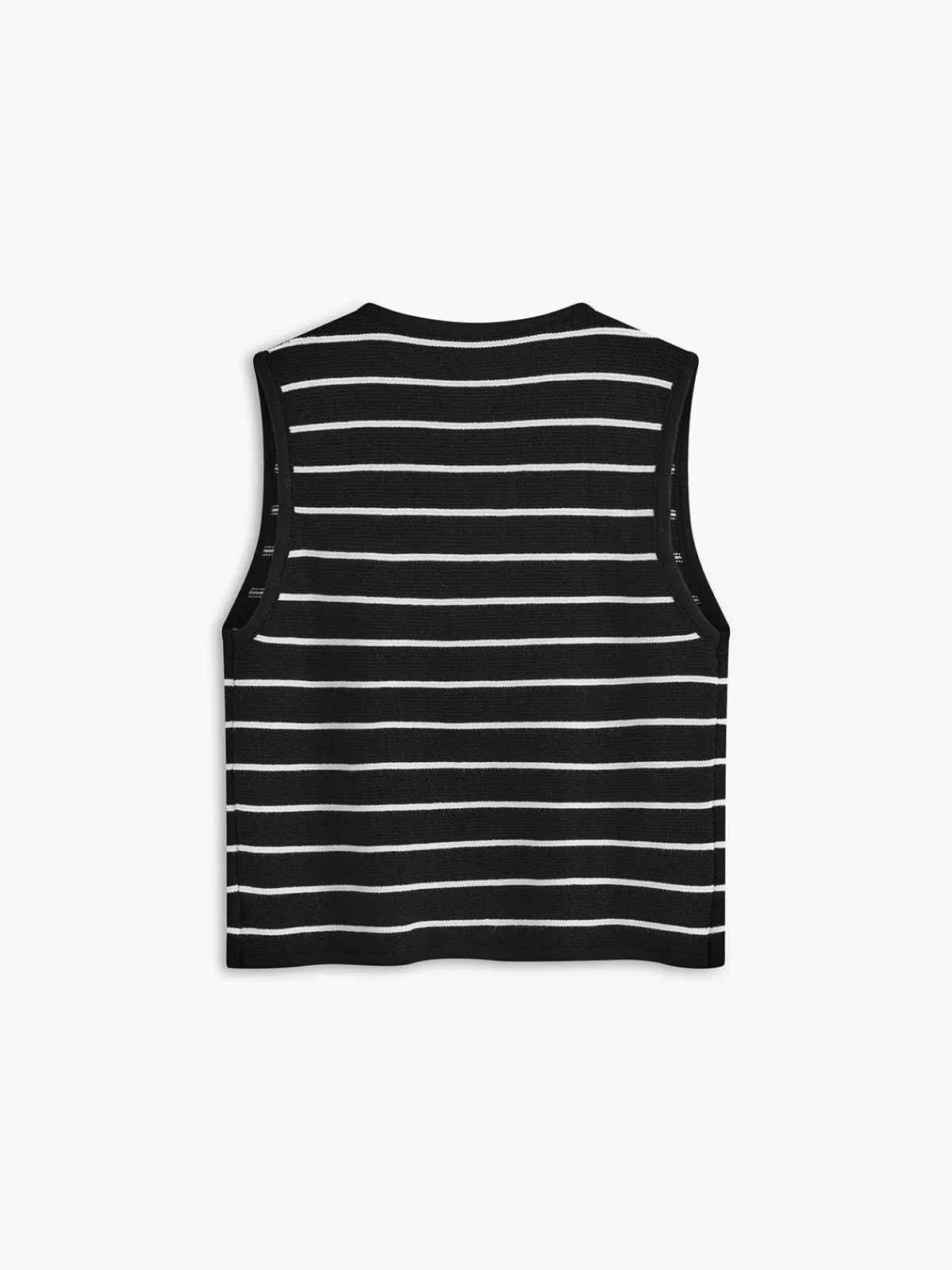 COMMENSE Striped V-Neck Tie Front Sweater Vest BlackandWhite Discount