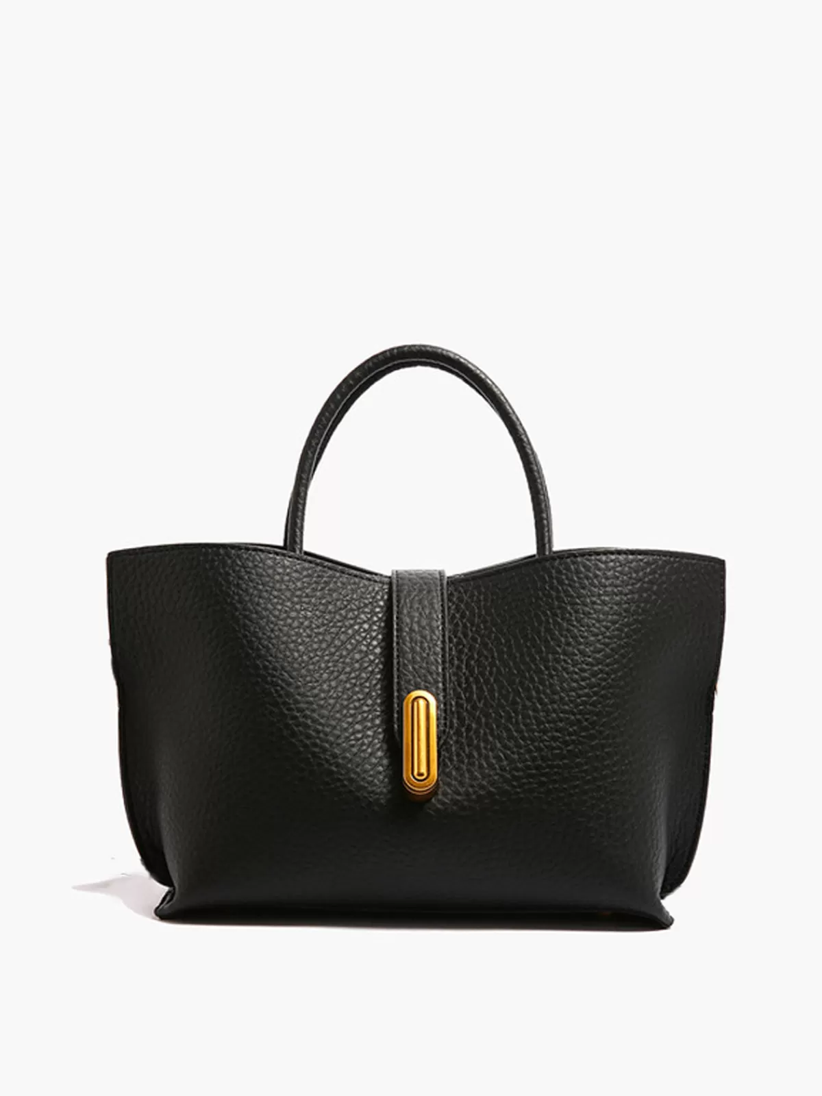 COMMENSE Top Handle Textured Shoulder Bag Black Sale