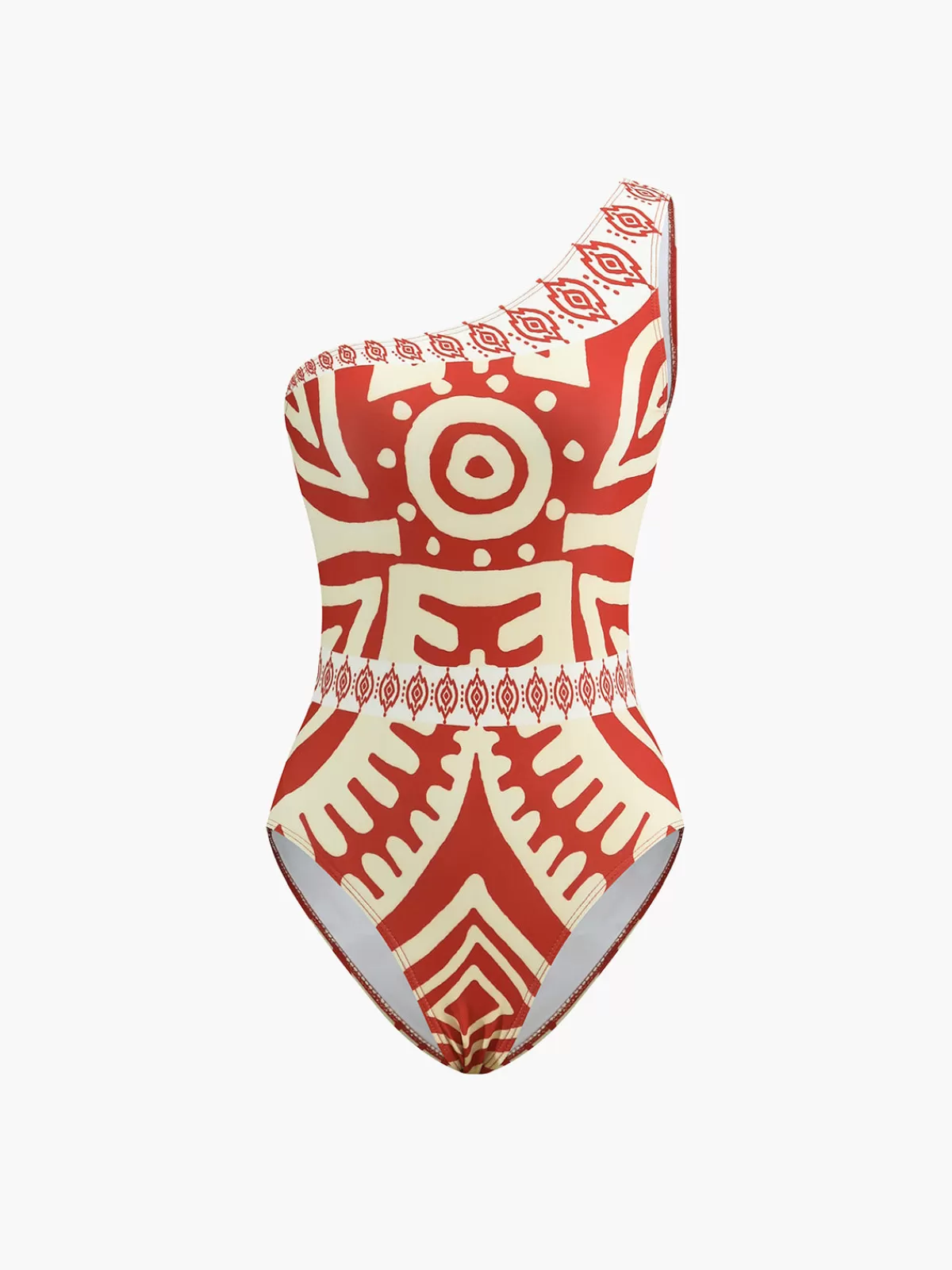 COMMENSE Tropical Print One Piece Swimsuit Red Store