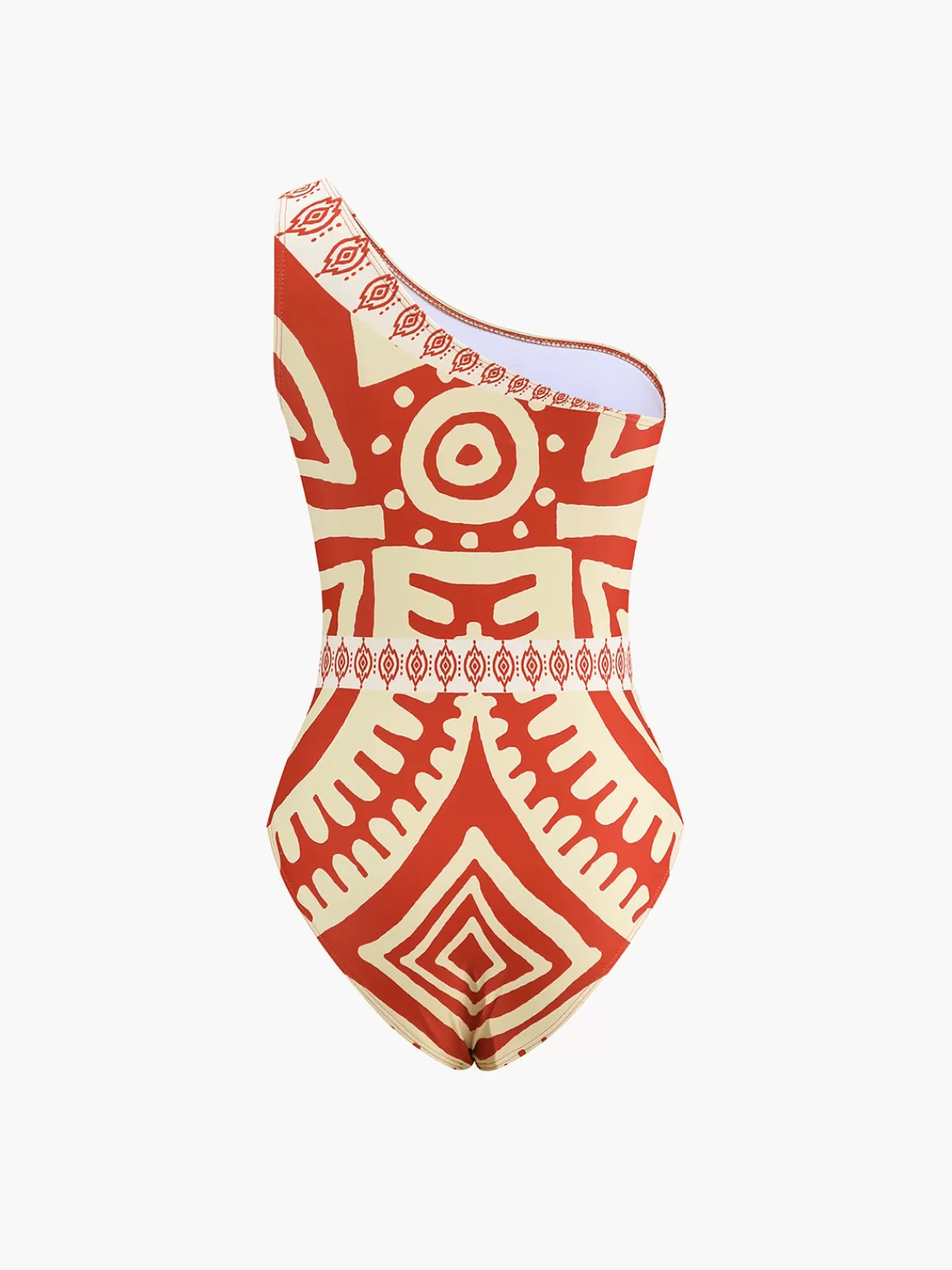 COMMENSE Tropical Print One Piece Swimsuit Red Store