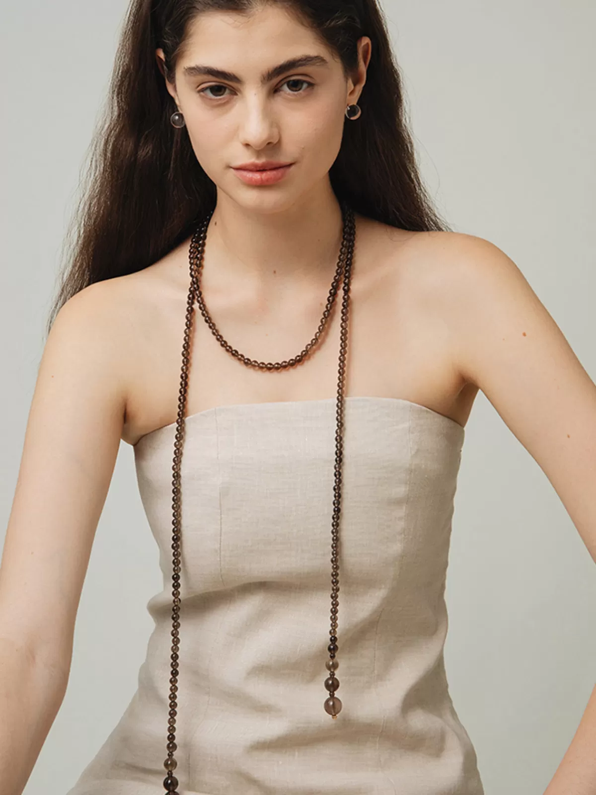 COMMENSE Twinkling Light Gemstone Necklace Brown Sale